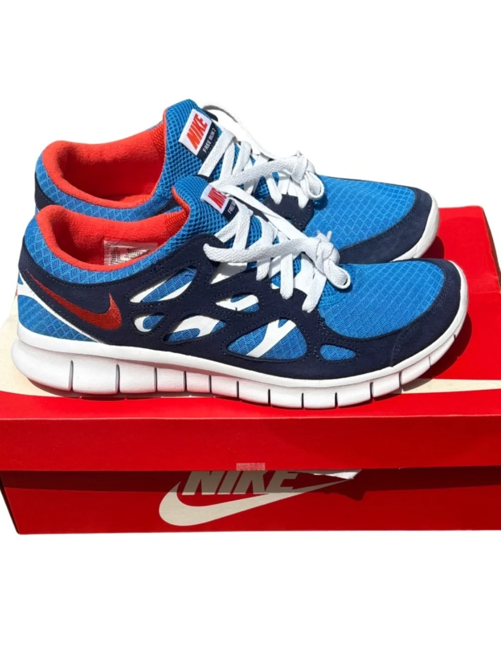 Nike Free Run 2 Men's Size 11 Light Photo Blue Orange 537732-403 NEW w/ Box
